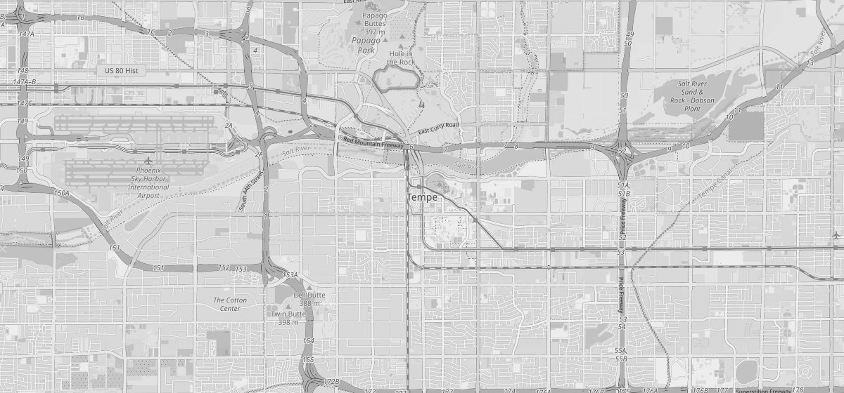 Map of Tempe, AZ
